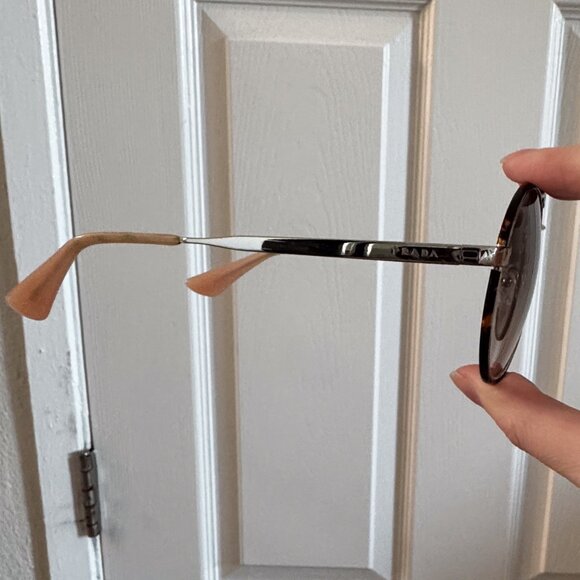 Prada Round Unisex Sunglasses (Tortoise/Silver/Pink) SPR 51S (2AU-4K0) - Picture 7 of 13